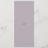 Schoon Stof Lilac Klassiek Huwelijk Menu (Achterkant)