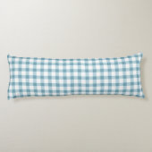 Schoon stoffig blauwe Gingham-patroon Lichaamskussen (Achterkant)