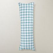 Schoon stoffig blauwe Gingham-patroon Lichaamskussen (Voorkant Verticaal)