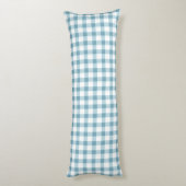 Schoon stoffig blauwe Gingham-patroon Lichaamskussen (Achterkant (Verticaal))