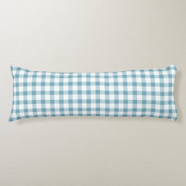 Schoon stoffig blauwe Gingham-patroon Lichaamskussen