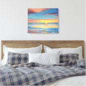 Schoon strand zonsondergang schilderij canvasprint canvas afdruk (Insitu (Slaapkamer))