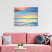 Schoon strand zonsondergang schilderij canvasprint canvas afdruk (Insitu (Woonkamer))