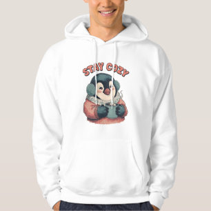 Schoon T-shirt met pinguïn die warme chocolademelk