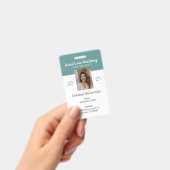 Schoon Teal Huischool Onderwijs ID Badge (Handheld)