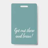 Schoon Teal Huischool Onderwijs ID Badge (Achterkant)