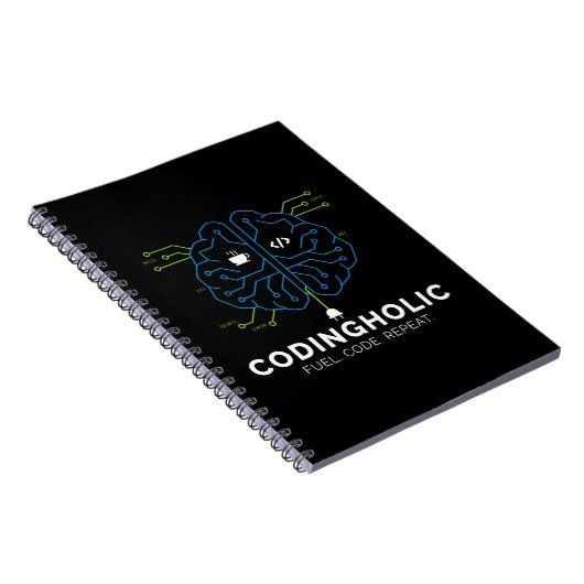 Schoon Tech Brain Codeerschrift Ontwerp Voor Coder Notitieboek (Rechterzijde)