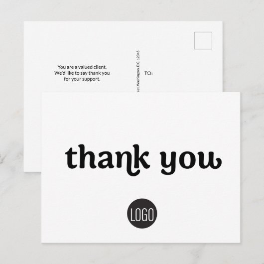 Schoon Tijdloos Eenvoudig Aangepast Bedrijf logo Briefkaart (Voorkant / Achterkant)