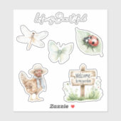 Schoon Tuin Lieveheersbeestje Vlinder Libel Sticker (Vel)