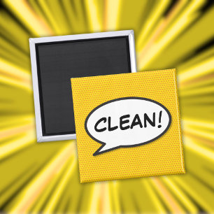 Schoon vaatwasser Retro stripboek Pop Art Magneet