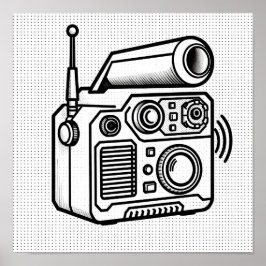 Schoon Vector Pop Art-schets voor kleurplaat Poster