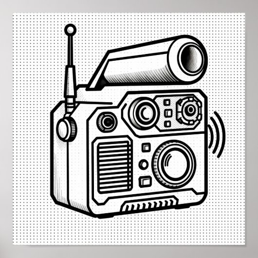 Schoon Vector Pop Art-schets voor kleurplaat Poster (Voorkant)