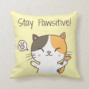 Schoon Verblijf Pawsitieve Katt Kamer Decoratie Kussen