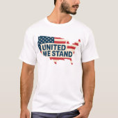 Schoon verenigd we staan patriottische kaart t-shirt (Voorkant)