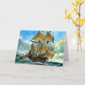 schoon viermaster schip print kaart (Gele Bloem)