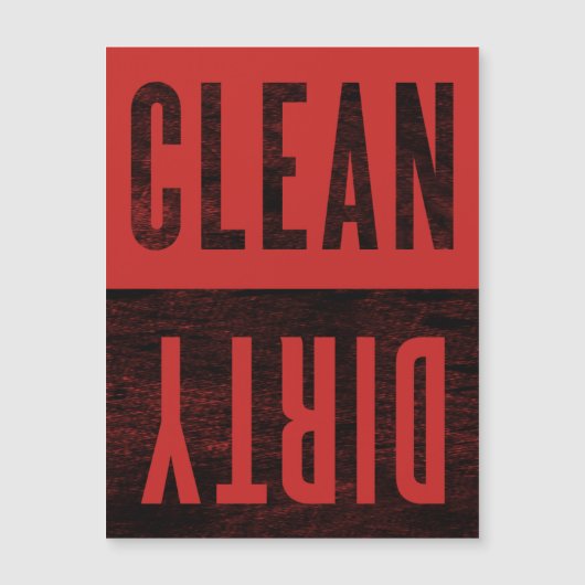 Schoon | Vies Letterpersstijl Afwasmachine Magneet (Voorkant)