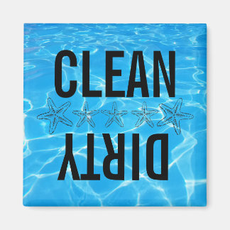 Schoon/vies zwembad Vaatwasser Magneet