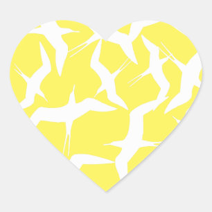 Schoon Vliegend Vogels Patroon Product Hart Sticker