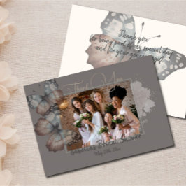 Schoon vlinder bruidsfeest bedankkaart