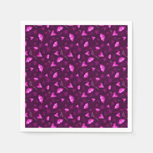 Schoon vlinderpatroon roze servet (Voorkant)