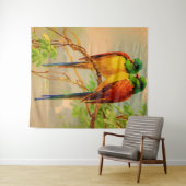 schoon vogels afdruk wandkleed (In Situ (horizontaal))