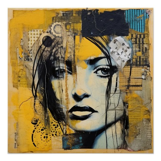 Schoon Vrouw Mixed Media Kunst Perfect Poster (Voorkant)
