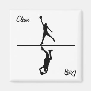 Schoon / Vuil basketbal Magneet