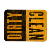 Schoon Vuil Letterpress Cypress Vaatwasser Magnet Magneet (Horizontaal)