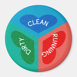 Schoon Vuil Running Omkeerbaar Vaatwasser Hart Magneet