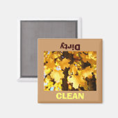 Schoon Vuil Schotel Wasmachine magneet Gouden Herf (Voorkant / Achterkant)