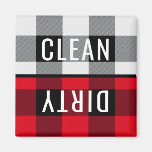 Schoon Vuil Vaatwasser Buffel Check Plaid Square Magneet