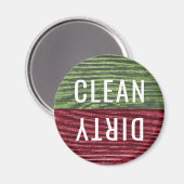 Schoon Vuil Vaatwasser Rood Groen Rustiek Hout Magneet (Voorkant / Achterkant)