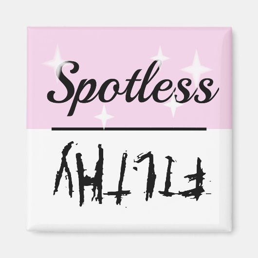 Schoon Vuil Vlekkeloos Vuil Vaatwasser Magneet (Voorkant)