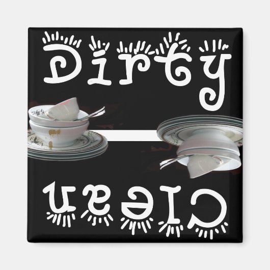 Schoon / Vuil (zwart) Magneet (Voorkant)