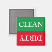 Schoon Vuile Afwasmachine groen rood wit Magneet (Voorkant / Achterkant)