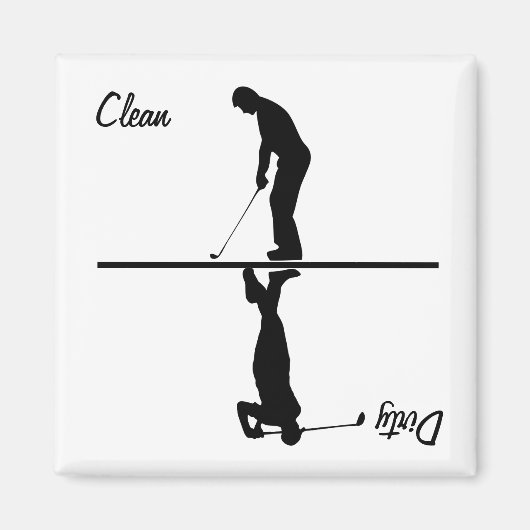 Schoon / Vuile Golf Magneet (Voorkant)