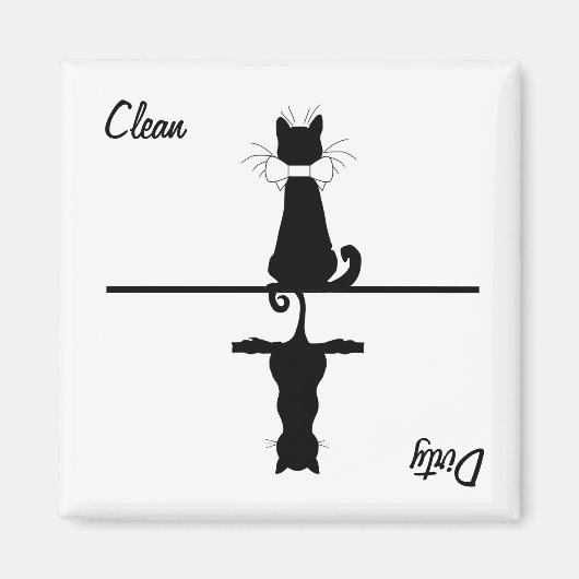 Schoon/vuile kat magneet (Voorkant)