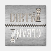 Schoon-vuile kat vaatwasser magneet (Voorkant)