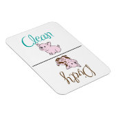 Schoon/Vuile Kleine Varken Vaatwasser Magneet (Rechterzijde)