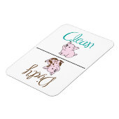 Schoon/Vuile Kleine Varken Vaatwasser Magneet (Linkerzijde)