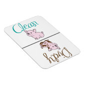 Schoon/Vuile Kleine Varken Vaatwasser Magneet (Rechterzijde)