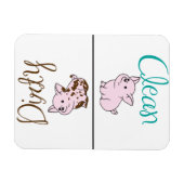 Schoon/Vuile Kleine Varken Vaatwasser Magneet (Horizontaal)