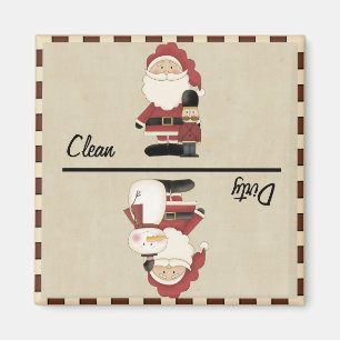 Schoon/vuile Santa Magnet