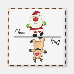 Schoon/vuile Santa Magnet