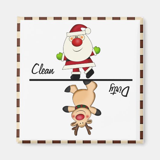 Schoon/vuile Santa Magnet (Voorkant)