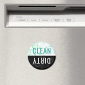 Schoon Vuile Vaatwasser Aqua Zwart Marmer Rond Magneet (Insitu (Vaatwasser))