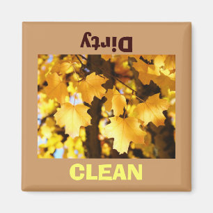 Schoon Vuile Vaatwasser magneet Gouden Herfst