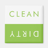 Schoon Vuile Vaatwasser Magneet in Apple & Wit (Voorkant)