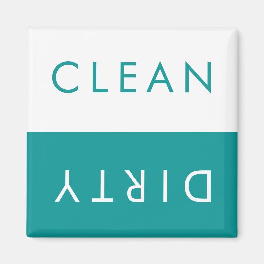 Schoon Vuile Vaatwasser Magneet in Blauwgroen & Wi (Voorkant)