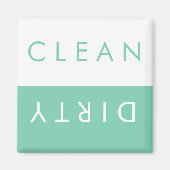 Schoon/Vuile Vaatwasser Magneet in Mint/Wit (Voorkant)